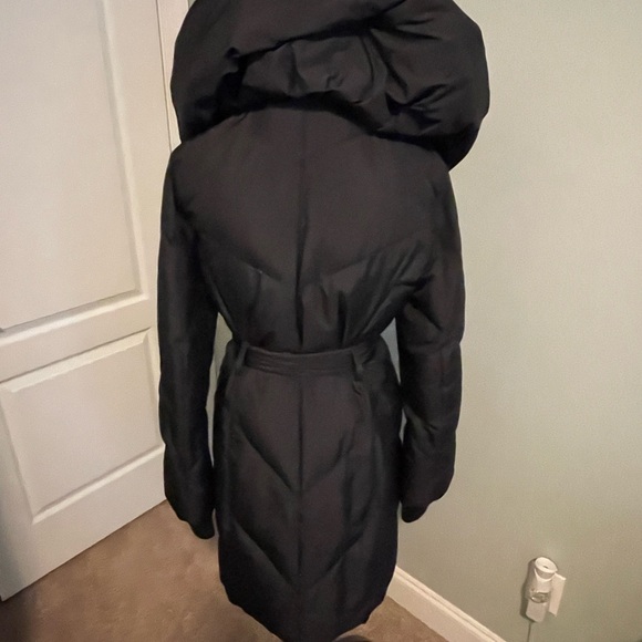 BCBGMaxAzria Black Puffer Jacket with Belt - Picture 4 of 5